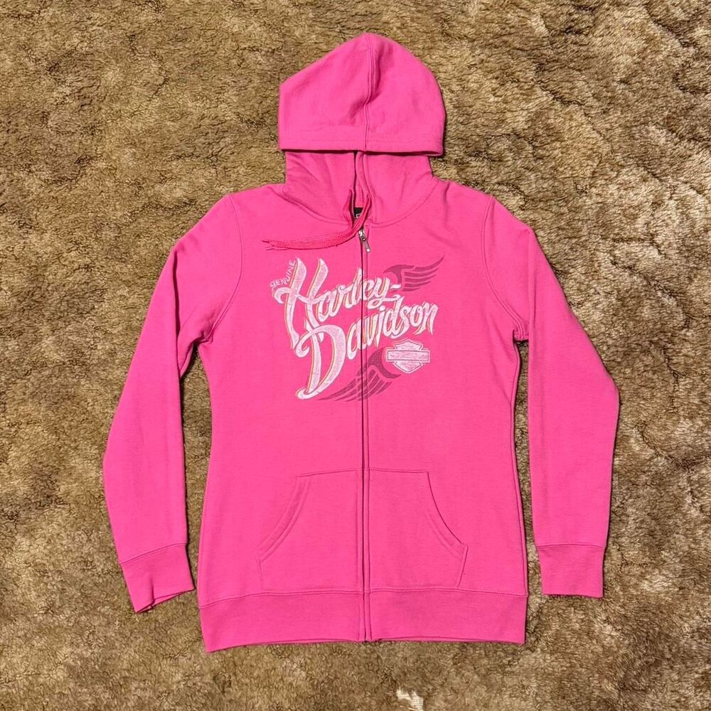 Vintage Y2K Harley Davidson Motorcylces Valapraiso Indiana Biker Hoodie Small